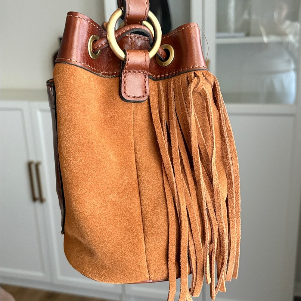 NWT Patricia Nash Elisa Suede Fringe Bucket bag purse - Picture 8 of 12